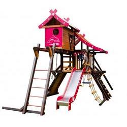 Детская площадка Хижина КОРСИКА С РУКОХОДОМ И МАНСАРДОЙ